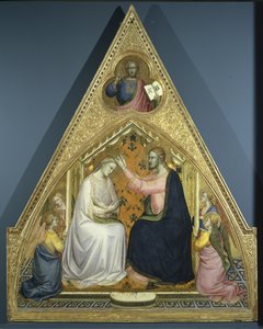 处女的加冕礼（面板上的蛋彩画和金箔） 作者 约1370年1425年洛伦佐·摩纳哥