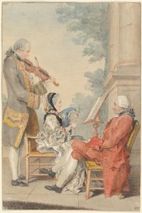 Blizet先生和夫人与演员Le Roy先生在一起 作者 叫 Carmontelle Louis de Carrogis