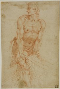 扯床单的男子：墓穴研究 [那不勒斯，圣马蒂诺教堂圣器室，1596 年］