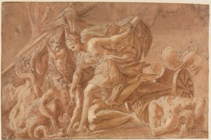 普里马蒂奇奥的《朱诺唤醒沉睡》之后的副本 作者 仿照 Francesco Primaticcio