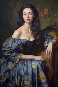 美丽的女士，复古肖像画 | 帆布打印