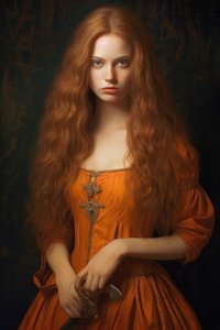 美丽的超模女性肖像画 18 世纪 | 帆布打印 作者 法赫塔利·阿卜杜勒拉希姆