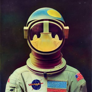 太空中的抽象宇航员绘画，在线印刷艺术
