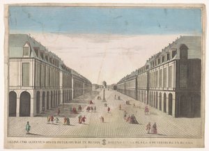 圣彼得堡广场景观 Dibujo de una plaça a Petersburg en Russia（物体上的标题）