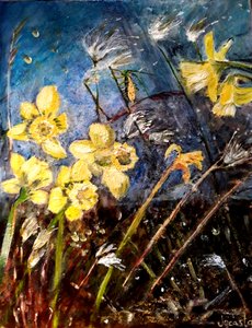野生水仙花，2018（布面油画板） 作者 乔卡斯塔·莎士比亚
