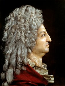 Portrait of King Louis XIV (1638-1715). Wax and textile by Antoine Benoist dit du Cercle (1632-1717). Around 1705. Sun 0,52x0,42 m Versailles, musee du chateau 作者 或Benoit du Cercle Antoine Benoist