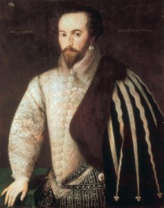 沃尔特·罗利爵士 (1554 - 1618) 的肖像。 绘画归功于 Federico Zuccaro（或 Zuccari）（1549 - 1609）。 1588. 伦敦，国家肖像画廊。 作者 或Zuccaro Federico Zuccari
