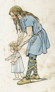 一个高卢人和他的孩子。在 "法国，他的故事由G. Montorgueil讲述，由Job拍摄 "1896。私人收藏。 作者 Onfray de Breville Jacques Job的化名