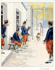 插图摘自 A Fabre 的“To the Globe of the beasts”一书，Jacques Marie Gaston Onfray de Breville dit JOB (1858-1931) 的绘画，出版商 Maison Alfred Mame et fils：The Barbet Dagobert（在巴黎），部分收藏 作者 Onfray de Breville Jacques Job的化名