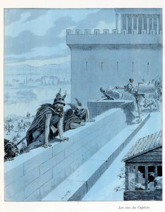 插图来自《致野兽的荣耀》一书，作者为 A Fabre，图画由 Jacques Marie Gaston Onfray de Breville dit JOB (1858-1931)，编辑 Maison Alfred Mame et fils: Les goies du Capitole (890 BC)， les Gauls siegent Rome，部分收藏 作者 Onfray de Breville Jacques Job的化名