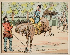 插图取自《Le bon roy Henri》一书，由Jacques Marie Gaston Onfray de Breville dit JOB（1858-1931）绘制。16世纪骑马的教育 - 私人收藏 作者 Onfray de Breville Jacques Job的化名