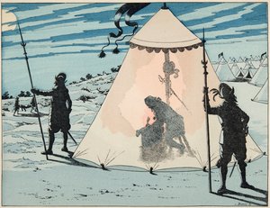 Illustration taken from the book “Le bon roy Henri”, illustrated by Jacques Marie Gaston Onfray de Breville dit JOB (1858-1931): Henri IV after his victory at the Battle of Arques (1589) - Private collection 作者 Onfray de Breville Jacques Job的化名