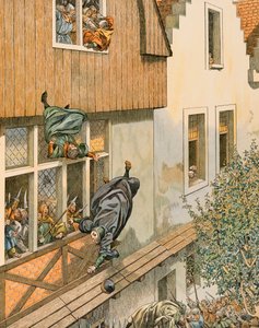 Jacques Marie Gaston Onfroy de Breville dit JOB (1858-1931) - 比利时历史：1419 年鲁汶贵族 Echevins 的 Defenestration，私人收藏 作者 Onfray de Breville Jacques Job的化名