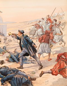 Jacques Marie Gaston Onfroy de Breville dit JOB (1858-1931) - Sidi Brahim的号角 (Guillaume Rolland (1821-1916)在1842年吹响了对Abd el Kader发动军队的号角), 私人收藏 作者 Onfray de Breville Jacques Job的化名