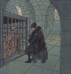 法国国王路易十一和红衣主教巴卢（彩色石版画） 作者 Onfray de Breville Jacques Job的化名