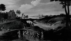 有人物的风景，约160025。 作者 年轻的 Joos de Momper