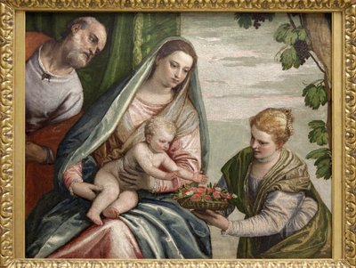 圣家族与圣多萝西，保罗·卡利亚里·维罗内塞 (Paolo Caliari dit Veronese，1528-1588) 的画布油画。 摄影，KIM Youngtae，波尔多，波尔多美术博物馆。 作者 委罗内塞