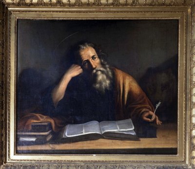 Saint Mark Writing the Gospel - attributed to Veronese, Church of La Turbie. 作者 委罗内塞