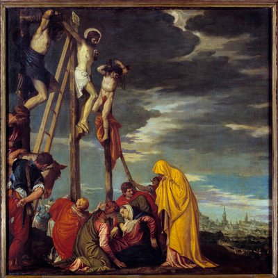 The Calvary Painting by Paolo Caliari dit Paolo Veronese (1528-1588) 16th century Sun. 1,02x1,02 m 作者 委罗内塞