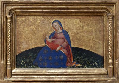Madonna of humility. Painting by Giovanni Da Bologna (active second half of the 14th century) tempera on poplar, circa 1395. Italian art 作者 詹博洛尼亚
