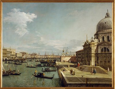 威尼斯大运河入口和圣母玛利亚教堂（布面油画） 作者 (1697-1768) Canaletto