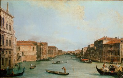 The Grand Canal seen from the Palazzo Balbi (Il Canal Grande da Palazzo Balbi). View of Venice along the Canal. Painting by Giovanni Antonio Canal detto il Canaletto (1697-1768). Oil on canvas. Dim: 45x73cm. Firenze, Galleria degli Uffizi (Florence, Uffizi 作者 卡纳莱托