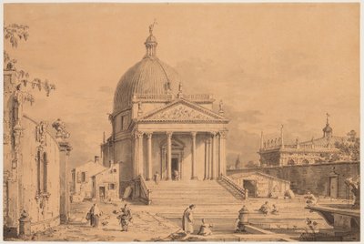 Veduta Ideata与San Simone Piccolo，约1735年 作者 卡纳莱托