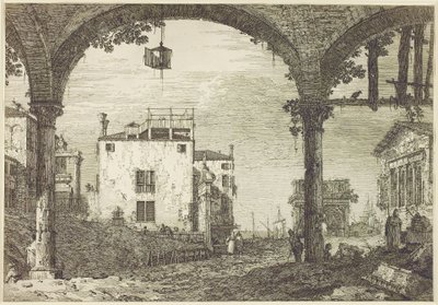 Le Portico a la Lanterne，约 1744 年（蚀刻版） 作者 卡纳莱托