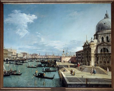 威尼斯大运河入口和萨尔特教堂的景色 安东尼奥-卡纳尔（Antonio Canal dit Canaletto）（1697-1768）的画作 18世纪 太阳。1,19x1,53米 作者 卡纳莱托