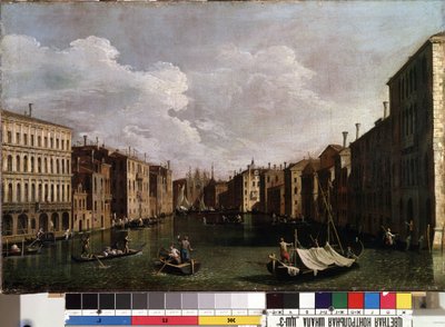 "Vue sur le grand canal a Venise"（威尼斯大运河上的景色） Peinture de Giovanni Antonio Canal aka il Canaletto (1697-1768)。18eme siecle Musee des Beaux Arts de Mikalojus Konstantinas Ciurlionis, Kaunas, Lituanie 作者 卡纳莱托