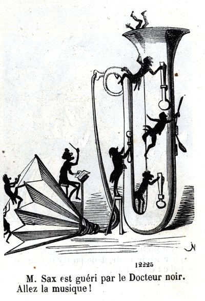 萨克斯先生被黑人医生打伤了。(阿道夫（Adolph）萨克斯，萨克斯风的发明者（1814-1894）。 作者 纳达尔