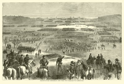 宣布投降时南军的位置，1865年4月（雕刻）。 作者 （之后）美国学校