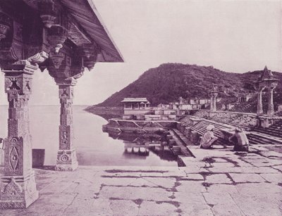 大理石峡，Rainuggur，Oodeypore（黑白照片）。 作者 （之后）英国摄影师