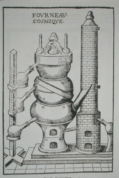 宇宙烤炉，摘自安尼巴尔的 "La Theotechnie Ergocosmique"（1653年），在19世纪末出版的魔法史上有插图（石印）。 作者 （之后）法国学校