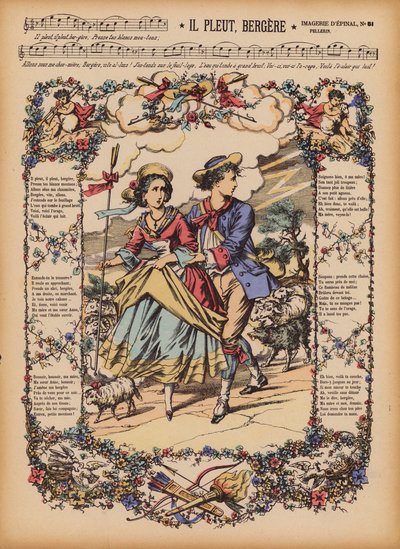 Il Pleut，Bergere（彩色雕刻） 作者 （之后）法国学校