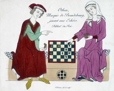 勃兰登堡侯爵奥通在下棋--德国13世纪。 作者 （之后）德国学校