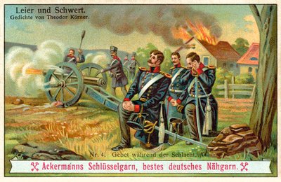 Prayer during the battle (chromolitho) 作者 （之后）德国学校