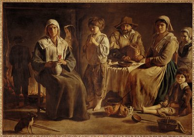 Famille de paysans dans un interieur 农民家庭的农舍 ... 作者 （之后）勒奈恩兄弟