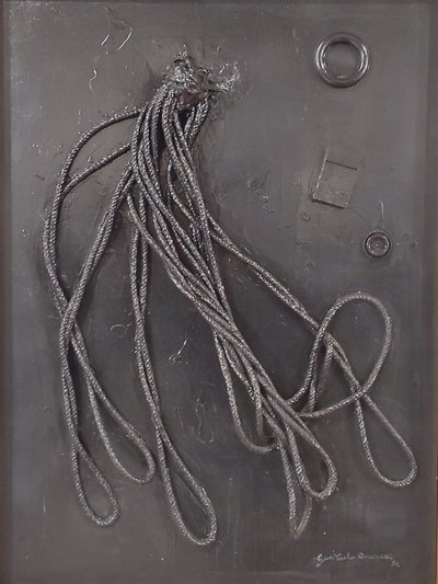 G.C.里卡尔迪，Combustione n.3，1990 年，布面混合媒介，60x80，阿尔皮诺，翁贝托-马斯特罗亚尼基金会，意大利。 作者 吉安·卡洛·里卡迪