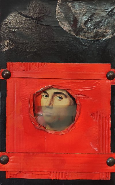 G.C.Riccardi, Breve corsa, 1986, Gemischte Technik, 60x80, Italien. 作者 吉安·卡洛·里卡迪