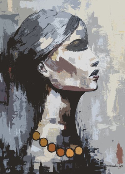 女人的 "智慧之影 "拼贴画风格 作者 莉亚·博梅利