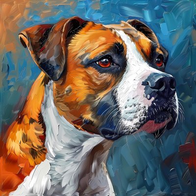 拳师犬绘画 , 帆布海报, 在线墙面艺术打印 作者 法赫塔利·阿卜杜勒拉希姆