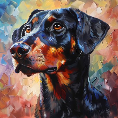 抽象罗得西亚脊背犬绘画、动物装饰、墙艺印刷品 作者 法赫塔利·阿卜杜勒拉希姆