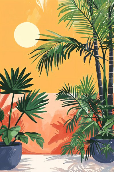 波希米亚美学海报与新星家居植物的帆布打印作品 作者 法赫塔利·阿卜杜勒拉希姆