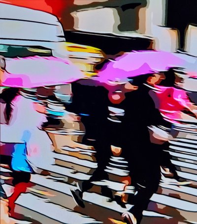粉红色雨伞 作者 马韦特 