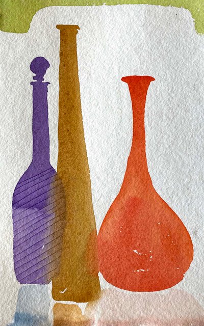 一个蓝色瓶子 36x24 作者 西蒙·弗莱彻