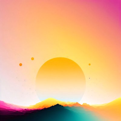 极简主义日出、白底银河色彩、壁画 | 按需打印 作者 法赫塔利·阿卜杜勒拉希姆