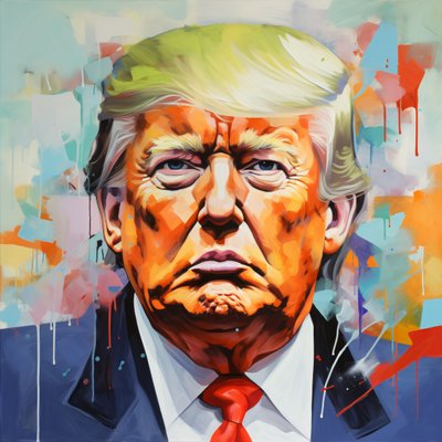 唐纳德-特朗普帆布油画打印，有框木质壁画打印 作者 法赫塔利·阿卜杜勒拉希姆