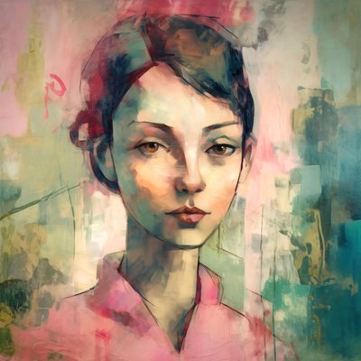 年轻的粉红色朋克女人莫里斯肖像，适合任何房间的墙壁装饰品 作者 法赫塔利·阿卜杜勒拉希姆