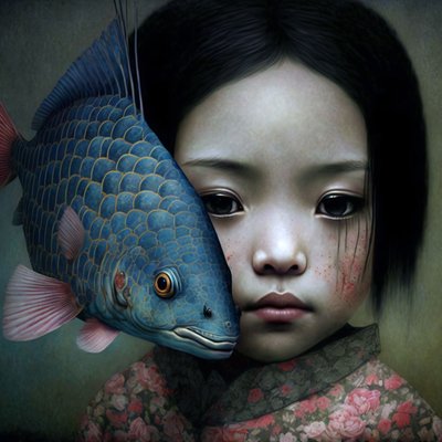幸福是一条温暖的鱼，现代墙饰创意 作者 法赫塔利·阿卜杜勒拉希姆